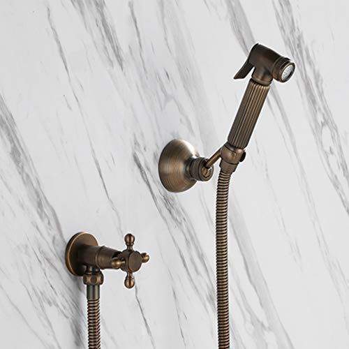 Vintage Messing Hand-Bidet-Set mit Windelsprüher Dusche Shattaf Dusche Kit Jet Ventilhalter und 1,5 m Schlauch