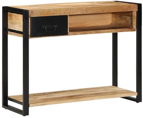 Générique Table Console 100x35x75 cm Bois de manguier Massif Brut,Tables Console,18.2KG-4015929