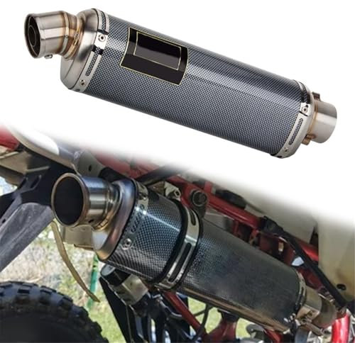 SEYXF Pot d'échappement pour Y-AMAHA X-Max 125 X-Max 125 Accessoires Moto Tuyau D'échappement 430 Mm Silencieux D'interface 51 Mm Silencieux De Tuyau D'échappement Silencieux(Nero)