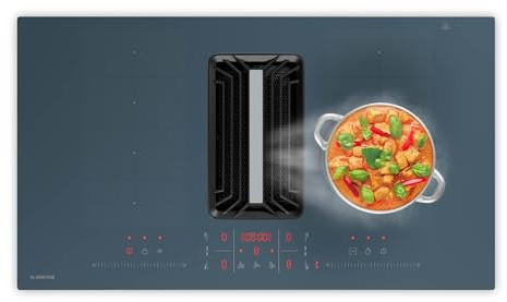Klarstein AirJet FlexPro Induction Hob with Extractor - A++ Energy Efficient, 750 m³/h Air Flow, 14 kW Power, 4 Zones, Quiet 58 dB, Touch Control, Anthracite