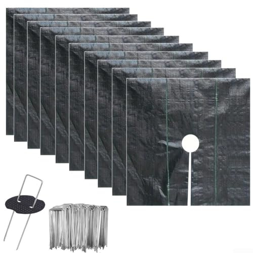 10 Gartenmatten mit Heringen für effektive Grasbewirtschaftung und Bodenschutz in verschiedenen Pflanzumgebungen (100cm)