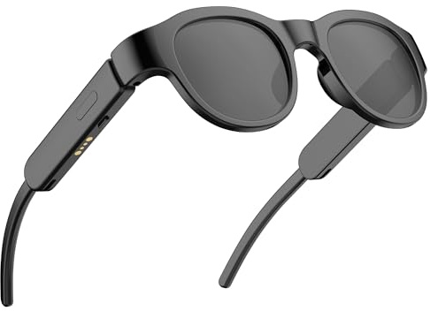HYYOYEE Intelligente Kinderbrille mit LED-Lichtern, Bluetooth 5.4, Open-Ear-Audio, Touch-Steuerung, magnetisches Laden, Alter 3-12 Jahre (Schwarz)