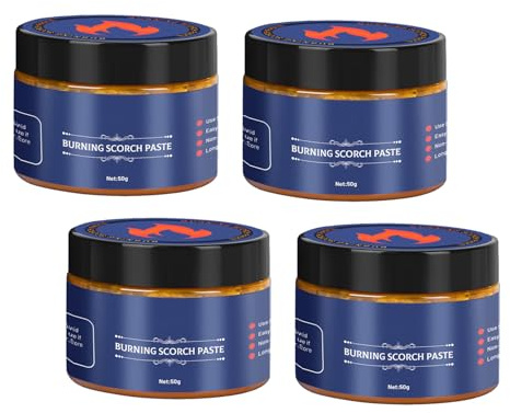 Pâte à bois | Gel de pâte à brûler naturel | Gel de combustion multifonction pour cuir, papier, bois, toile, tissu, 65 g (lot de 4)