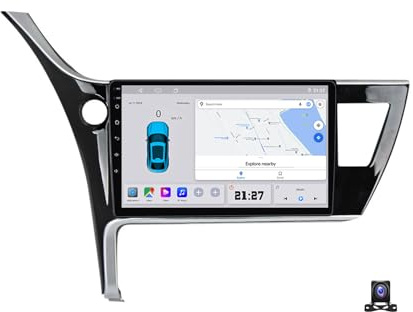 DXSYGMBN Wireless Carplay Screen for Car & Android Auto Head Unit Compatible with Toyota Corolla 2017~2019 Android 14 Car Stereo 9 Inch Touchscreen with Backup Camera Navigation 4G RDS,C10 Pro