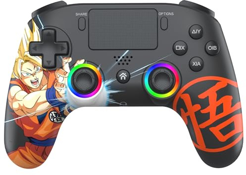 Subsonic - Dragon Ball Z PS4 Wireless Controller - DBZ Controller PS4 Goku | PS4 Wireless Controller with Programmable Paddles and RGB LED, Vibration, 6-axis Gyroscope, Turbo Function and Touch Function
