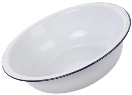 SEWOART Washing up Bowl Sturdy and Easy to Clean Vintage with Large Capacity Enamel Round Metal Basin for Washing Vegetables and Serving as Traditional Soup or Wash Basin for Kitchen Use