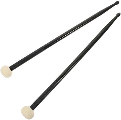 Genérico Baquetas de Percusión de Doble Cabeza Palillos Duraderos y Prácticos Negro Fieltro y Nylon Paquete de 1 Par para Batería y Percusión