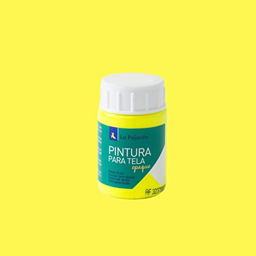 Pintura para Tela Opaque Tof-01 Amarillo Fluorescente 35ML La Pajarita, Pintura de aplicación directa sobre tela