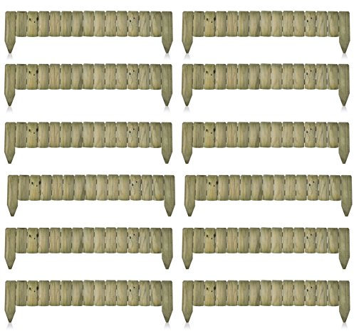 1M Fixed Picket Fence Log Roll Border Edge Garden Outdoor Lawn Edging (12)
