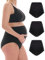 Herzmutter - Culotte Maternité Coton - Slip Femme Enceinte - sous-vêtements Maternité - Culotte de Grossesse - OekoTex100 - Lot de 3-5130 (XL, Noir, 3X)
