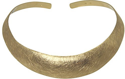 Halsreif Goldschmiedearbeit aus Deutschland (Sterling Silber 925 vergoldet) 20 mm breit Damen Halsspange