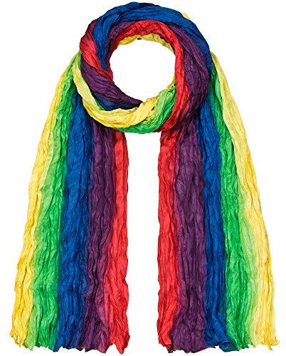 Japanwelt Seidentuch elegantes Damen Halstuch Crash-Schal 100% Seide silkroad 90 x 180 cm Verlauf Regenbogen