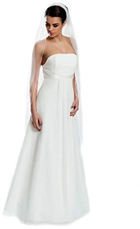 Schleier Brautschleier 1 Lage IVORY Creme 1-lagig Kurbelkante 170 cm Hochzeit Braut NEU Soft Tüll