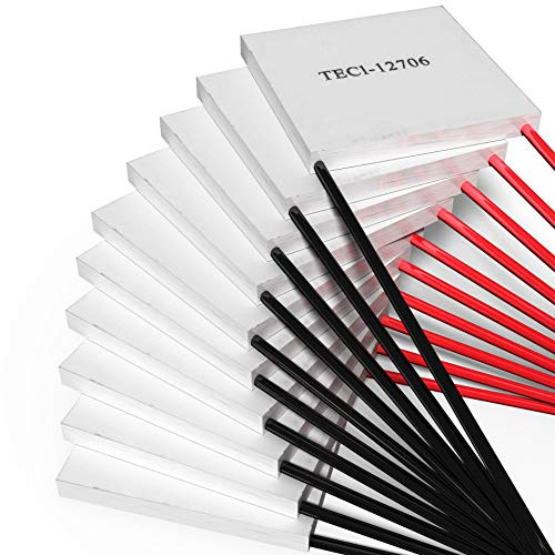 Silverbead Peltierelement Thermoelectric Module Peltier TEC 12V [TEC1-12706] [60W] [10 Stück] | Thermoelektrische Kühlung Element Chiller Heatsink Kühlkoerper Kühlbox Generator Cooler