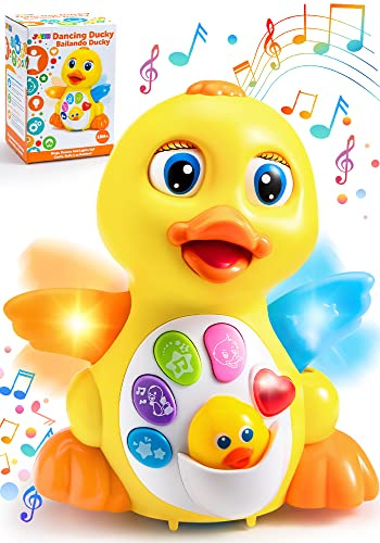 JOYIN Baby Toys Duck, Infant Dancing Crawling Musical Toys 6+ Months, Tummy Time Light Up Learning Duck with Music & Lights, Baby Easter Basket Stuffers Gifts