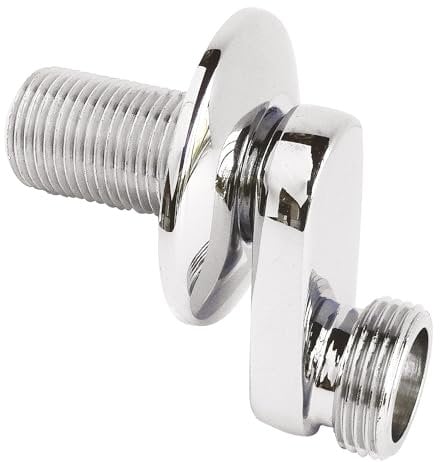 SOMATHERM FOR YOU, Raccord mural contre coudé chromé M12/17 à M20/27, excentré 32mm, avec rosace Ø22mm, idéal pour habiller les sorties de robinet et tuyauterie