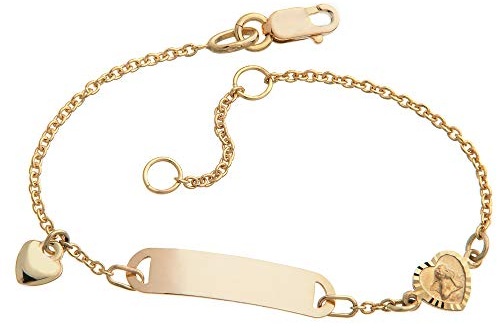 Silberketten Store Kinder/Baby Gravur-Armband Mod. IDBo-6 Taufarmband 375 Gold Länge von 12-16cm inklusive Gravur