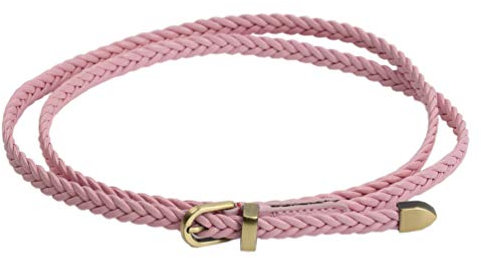 NUREINSS Frauen geflochtene Taille Gürtel dünne gewebte Gürtel dünne Gürtel Bund für Kleid (Rosa)