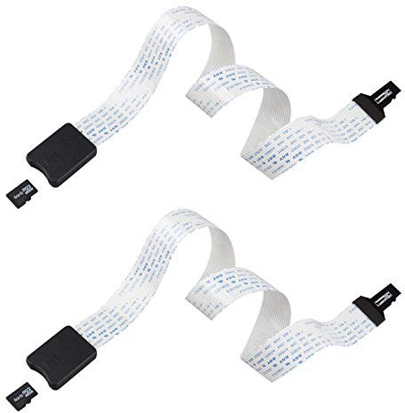 Jopto 2 Unidades de Cable de Extensión de Tarjeta Micro SD a TF de 48 cm, Adaptador de Tarjeta de Memoria, Cable Extensor Flexible