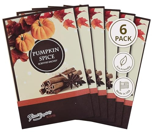 FloralSimplicity Sachets (6, Pumpkin Spice)