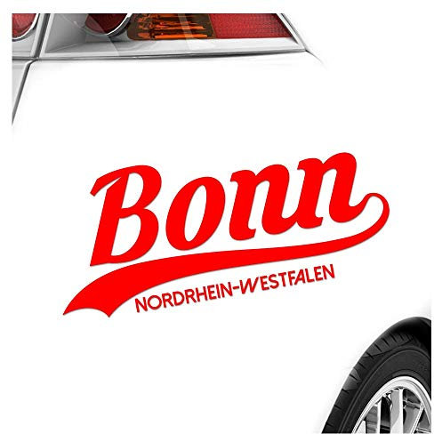 Kiwistar - Autoaufkleber - Bonn Nordrhein-Westfalen - Rot - 40x17cm - Aufkleber Auto, Laptop, Fahrrad, LKW, Motorrad mehrfarbig JDM Decal Racing