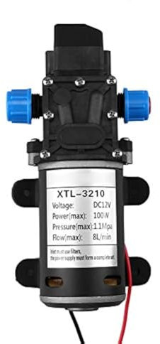 Bomba de agua aubante, Bomba de agua aubante 12V DC 100W 8L/Min 160Psi Bomba de agua aubante de diafragma de alta presión para lavado