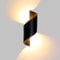 Lightess 12W Applique Murale Extérieure Intérieure Spirale LED IP66 Lampe Murale Extérieur Up Down Luminaire Extérieure Lumière Aluminium Pour Bar, Chambre à Coucher, Cuisine,Blanc Chaud 3000K(Noir)
