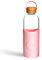 Neon Kactus Glass Water Bottle | Clear Water Bottle with Bamboo Lid and Silicone Sleeve | Reusable Glass Bottle for Hot & Cold Drinks | Leakproof, Non-Permeable, Non-Slip | Pink Flamingo, 1000ml