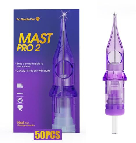 Mast Pro2 Tattoo Nadeln Set Mixed Size 50 Stück #12 0.35mm Standard Bugpin Round Liner Curved Magnum Shader Tattoo Cartridge 3RL 7RL 7RS 9M, 9RM #10 0.30mm für Tattoo Maschine Pen