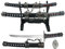 Brieföffner mit Ständer, 20,3 cm und 16,5 cm, Samurai-Stil, Schwarz