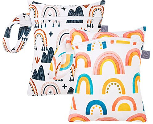 FEOYA Nasstaschen Wetbags für Stoffwindeln Windeltasche Wickeltasche Baby Nassbeutel Wetbag für Kleinkind Organiser 1/2PCS Beutel