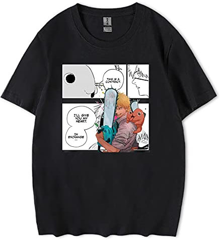 Chainsaw Man T-Shirt Summer Short Sleeve Round Neck Power T-Shirts Chainsaw Man Power T-Shirt Casual Harajuku Pullover for Men Women Teens