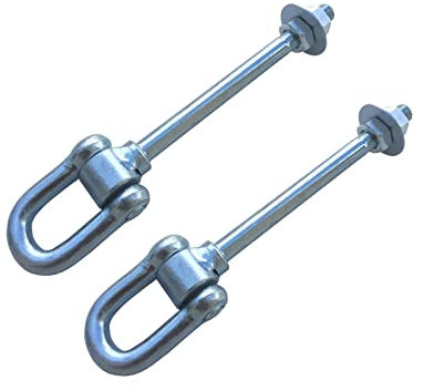 Loggyland 2er Set Verzinkter Stahlhaken für Schaukeln mit Bolzenlänge 160mm