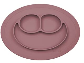 ezpz Mini Mat 12 Monate + Teller aus 100% Silikon mit integriertem Tischset für Babys und Kleinkinder Mauve