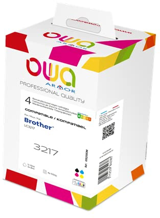 OWA K10200OW Remanufactured Ink Cartridges for Brother LC-3217 BK, LC-3217 C, LC-3217 M, LC-3217 Y, Standard, Black/Cyan/Magenta/Yellow, Pack of 4