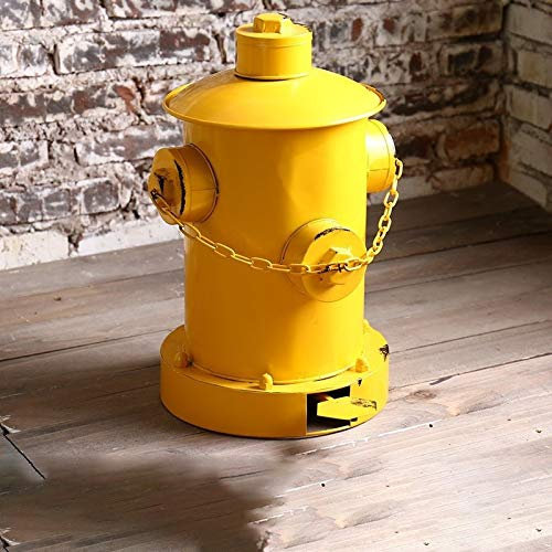 Retro-Eisen-Mülleimer, Mini-Küche, Mülleimer, Mülleimer, kreativ, Zinn, Feuerhydrant, Pedal, Dose, Bar, Café, Zuhause (Gelb)