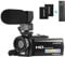Andoer 4K Video Camera Camcorder, 1080P FHD Digital Camcorder 16X Digital Zoom with IR Night Version Vlogging Camera 3.0 Inch IPS LCD Screen with 2 Batteries, Microphone