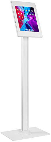 Allcam IPA2604FL Anti-theft Floor Stand w/Weighted Base and Steel Security Enclosure compatible with 10.2 10.5 iPad/iPad Air in White