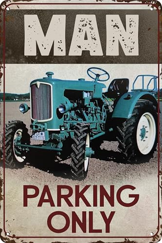 Wetterfestes Traktor Parkplatz Hinweisschild - Parking Only passend für MAN Traktor, Trekker, Bulldog Liebhaber, Sammler und Schrauber, 30x20 cm