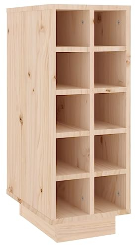 vidaXL Armoire à Vin Casier à Bouteilles Porte-Bouteille Étagère à Vin Stockage Rangement Maison Intérieur 23x34x61 cm Bois de Pin Massif