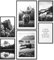 Papierschmiede® XXL Mood Poster Set Highland Schwarz-Weiß, Gerahmte Bilder (Aluminium Rahmen, Farbe wählbar), Wohnzimmer Deko Wandbilder Schlafzimmer, 2x A2 und 4x A3, Büffel Natur Wald Berge