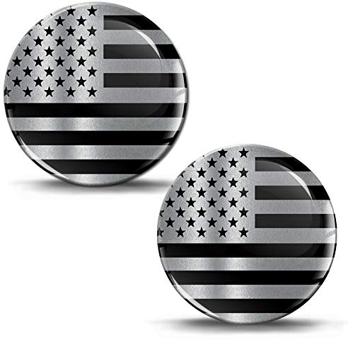 Biomar Labs 2 adesivi 3D gel silicone bandiera USA bandiera argento adesivi auto moto bicicletta finestra cellulare laptop pc tablet porta KS 217