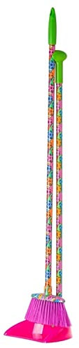 VIGAR Juego Combinado de Escoba y Recogedor para Niños, Juego de Limpieza para Niños, Escoba con Recogedor de Pie, Escoba y Recogedor para Casa, Lolaflor