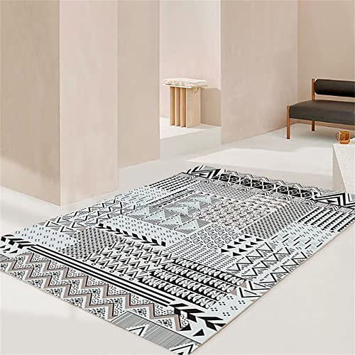 Kunsen großer Teppich Geometrisches Balkenmuster modern Teppich Angebote schwarz Outdoor-Teppich Teppich mädchen kinderzimmer100X160CM