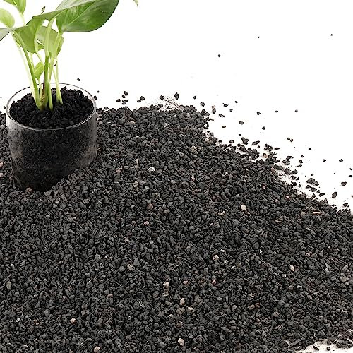 Roches de lave noires de 3,2 kg pour plantes, roche volcanique horticole pour aménagement paysager, drainage des plantes, petit gravier de pierre de lave pour plantes grasses, bonsaï, remplissage de