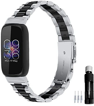 Gheper Metall Uhrenarmband Kompatibel mit Fitbit inspire 3 Edelstahl Armband Ersatz für inspire3 Smartwatch Zubehör für Damen Herren