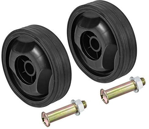 PATIKIL 4.6 Air Compressor Wheels, 2 Pack Universal Air Compressor Wheel Replacement Part with Screw & Nut with 0.6 Dia. Hole for Easy Mobility