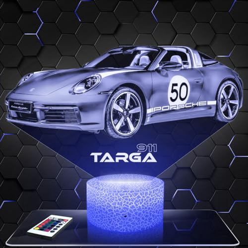 Nachttischlampe Auto 911 Targa P deko Supercar Tuning. Geschenkidee Mann objekt Auto 911 Targa P Nachtlicht Erwachsene deko Zimmer. TOP