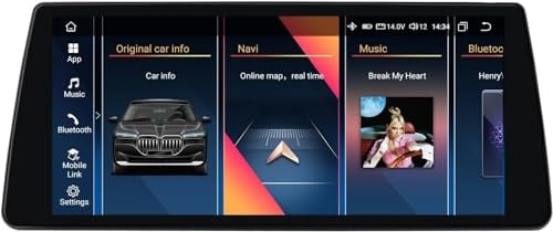 Android 12 Octa Core 10.33 QLED Bildschirm Stereo für BMW CCC System Kompatibel mit 5 Series E60 E61 2005-2008, drahtloses Carplay/Android Auto Lokales Wetter SWC DSP Online Radio (8GB+128GB)