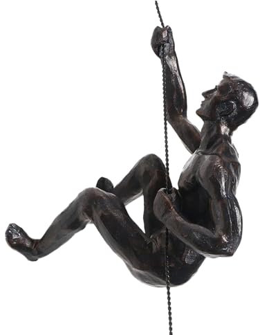 Wpsagek Herren Klettermann Wandskulptur, Wanddeko Modern Skulptur Für Wohnzimmer, Herren Figur Climbers Wanddekoration, Harz